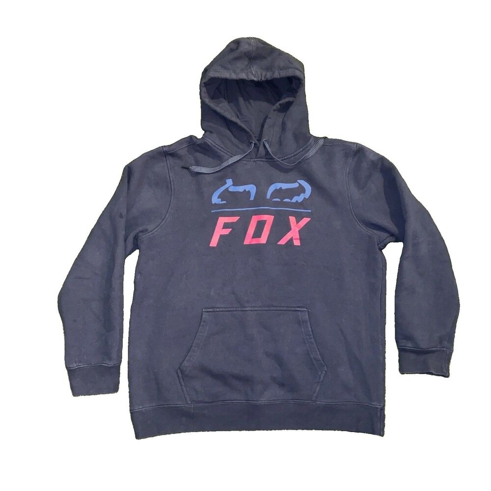 Fox Hoodie Men’s Size XL Blue Faded Pullover